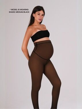 NOOSH Sheer-Illusion Fleece-Lined Tights